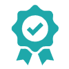 Verified quality badge icon for trusted service